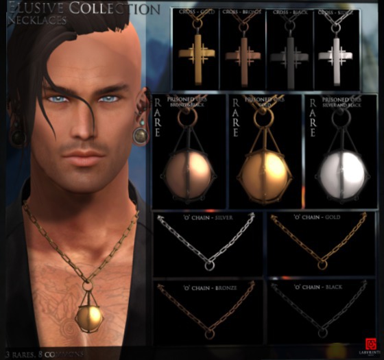 -Labyrinth- 'Cross' Necklace (Bronze)