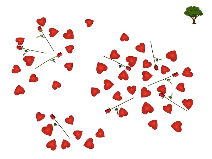 Heart Petals & Roses - Mesh