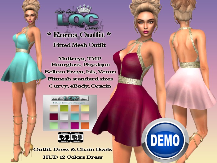 DEMO*LQC* Roma Backless Prom Dress & Chain Boots