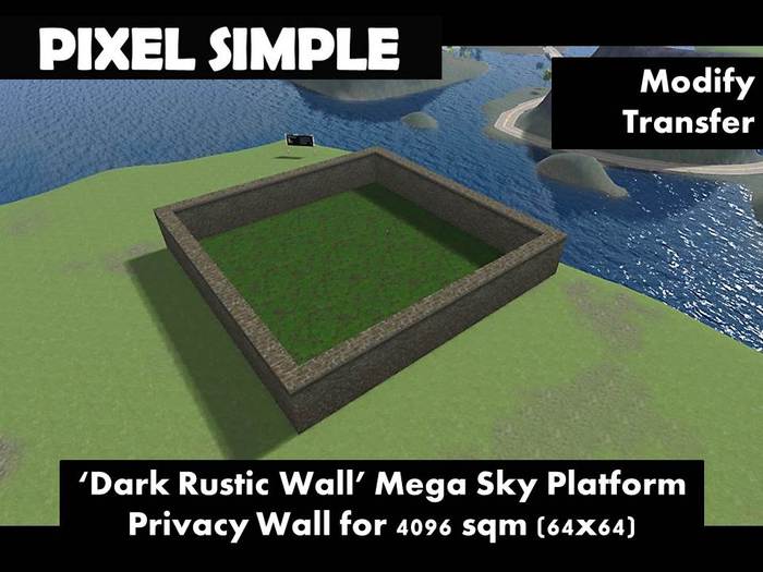 Dark Rustic Wall Mega Sky Platform / Privacy Wall for 4096 sqm (64x64)