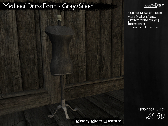 /studioDire/ Medieval Dress Form - Gray/Silver