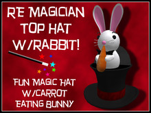 RE Magician Top Hat w/Rabbit - Magic/Party/Sculpted