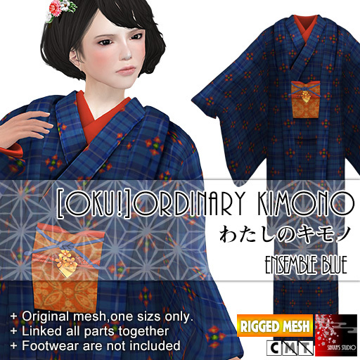 Ss-[Oku!]Ordinary kimono - ensemble blue