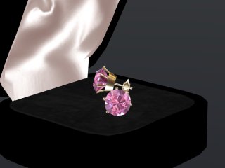 Pink Diamond Pierced Stud Earrings (BOXED)