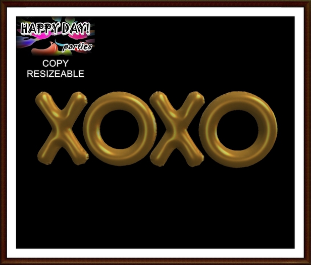 Valentine's - XOXO Balloons Golden Sign b