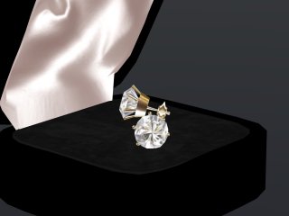 Diamond Pierced Stud Earrings (BOXED)