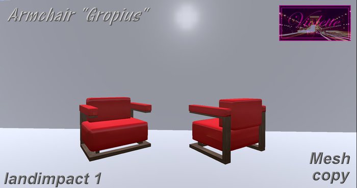 Gropius Armchair red mesh 