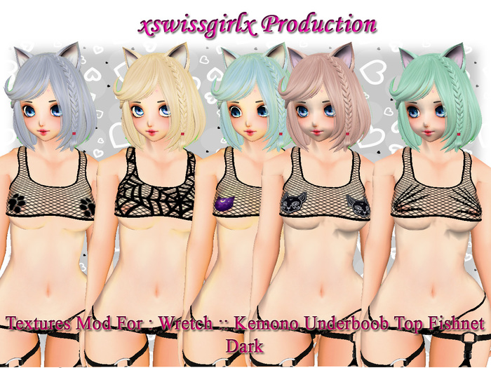 Textures Mod For : Wretch :: Kemono Underboob Top Fishnet Dark