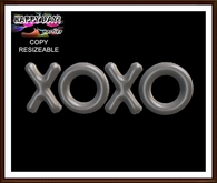 Valentine's - XOXO Balloons Silver Sign b