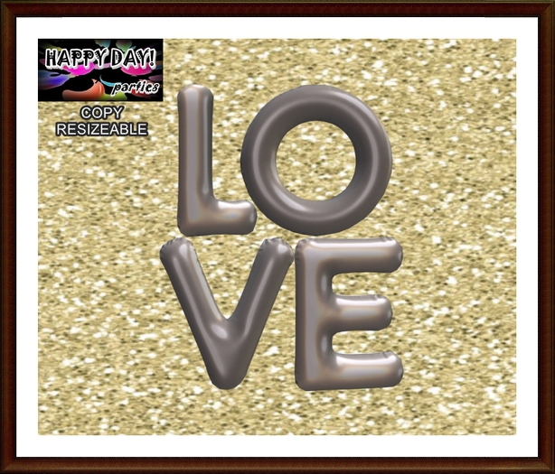 Valentine's - Love Balloons Silver Sign a