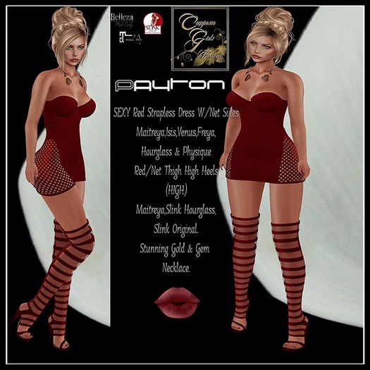 !CGF-*Payton* Red/Net Dress Outfit