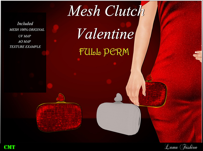 -Lamu Fashion-Mesh Clutch Valentine FULL PERM