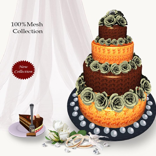 Mesh chic wedding cake v.2