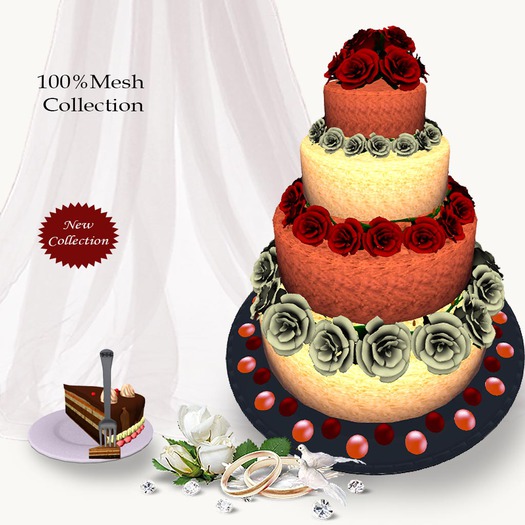 Mesh chic wedding cake v.3