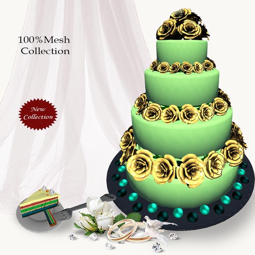 Mesh chic wedding cake v.4