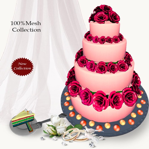 Mesh chic wedding cake v.5
