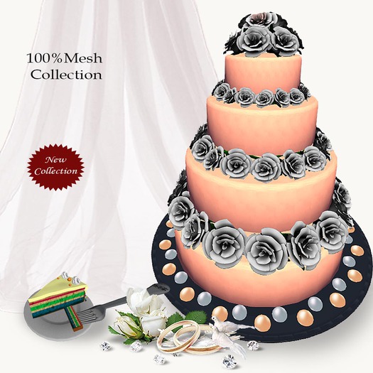Mesh chic wedding cake v.6
