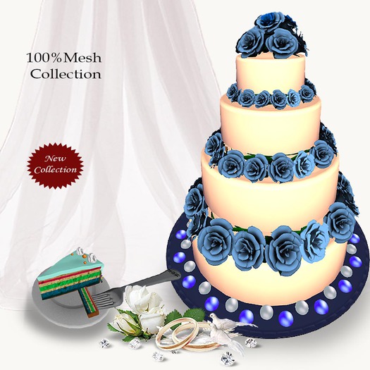 Mesh chic wedding cake v.7