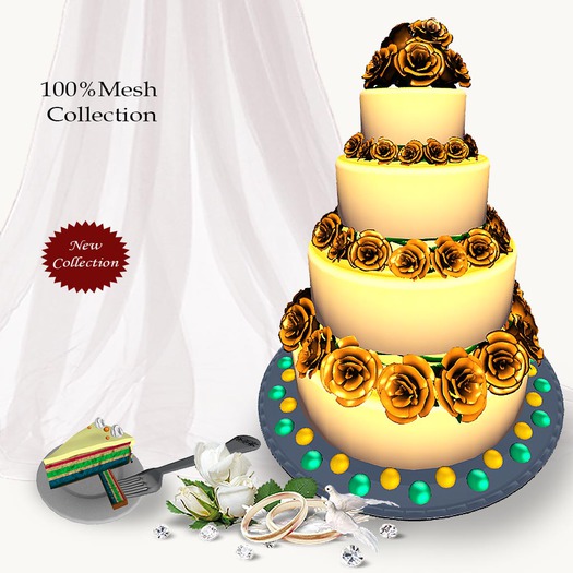 Mesh chic wedding cake v.8