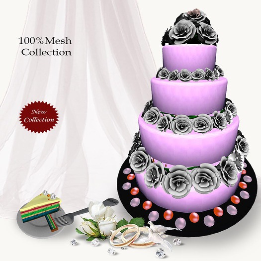 Mesh chic wedding cake v.9