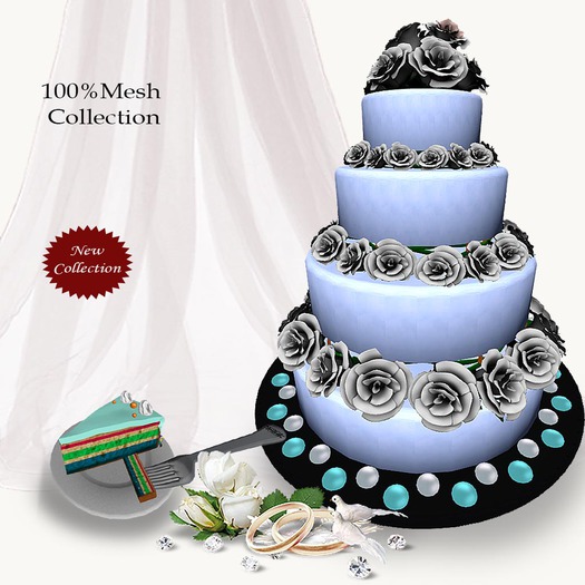 Mesh chic wedding cake v.10