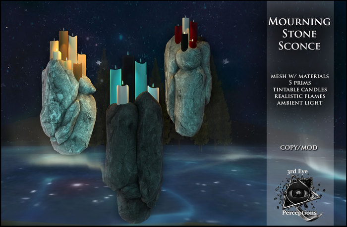 Mourning Stone Sconce Set ( Light ) 