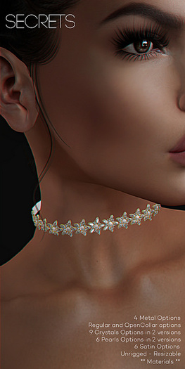 -SECRETS- Diamond Flowers Choker (fatpack) - Boxed -