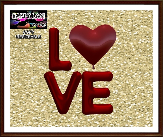 Valentine's - Love Balloons Red Sign b