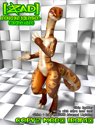 [ZAD] Snokra Skin Ball Python - Caramel Albino