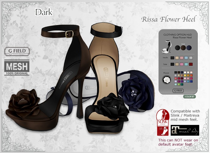 *GF* Rissa Flower Heel -dark-