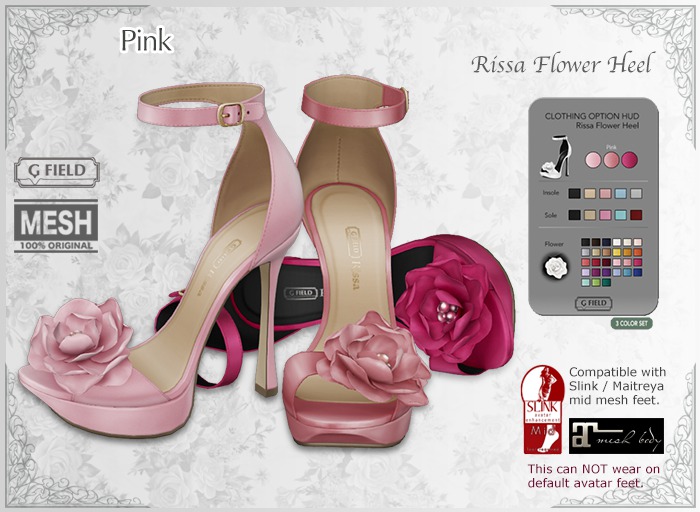 *GF* Rissa Flower Heel -pink-
