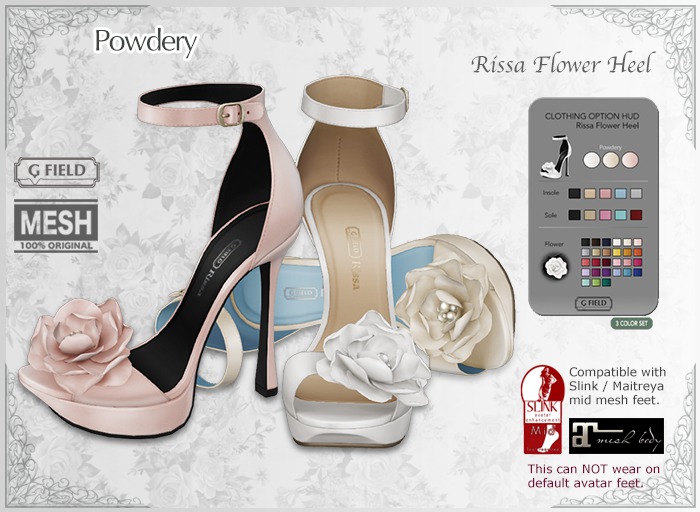 *GF* Rissa Flower Heel -powdery- BOX