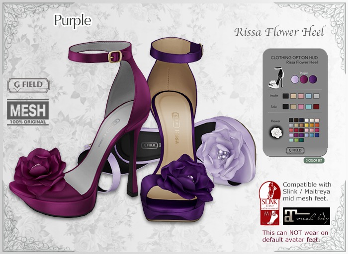 *GF* Rissa Flower Heel -purple-
