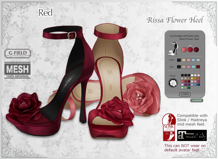*GF* Rissa Flower Heel -red-