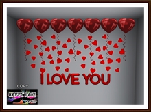 Valentine's - I Love you Ballooons Red Wall Decorations