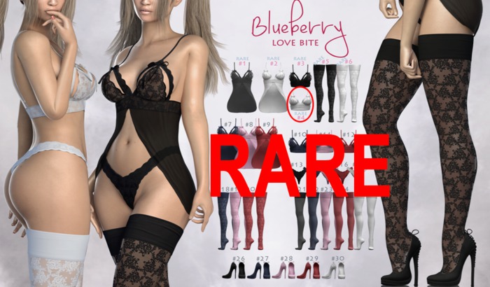 #4 Blueberry - Love Bite - RARE - Top - White - *M*