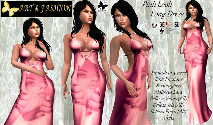 ART & FASHION - PINK LOOK LONG DRESS