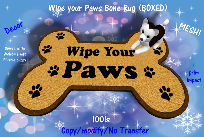 Wipe your Paws Bone Rug (BOXED)