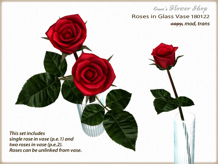 (g.) Roses in Glass Vase 180122