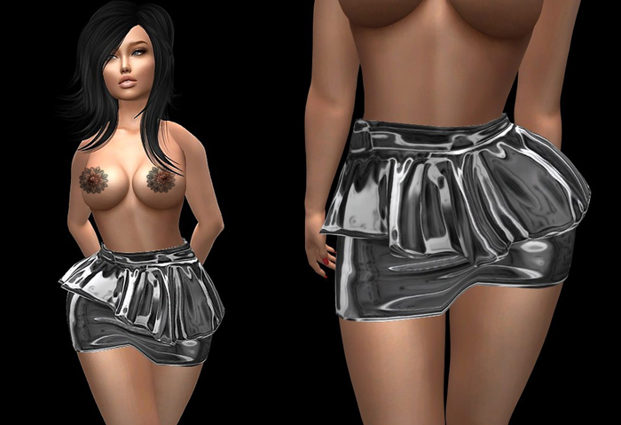 Skirt with plastic effect