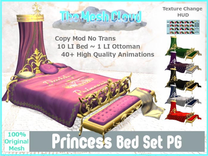 [TMC] Princess Bed PG Low LI Texture Change Bedroom Set