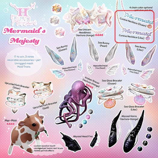 +Half-Deer+ Mermaid's Majesty - Cursive Necklace - Lilac