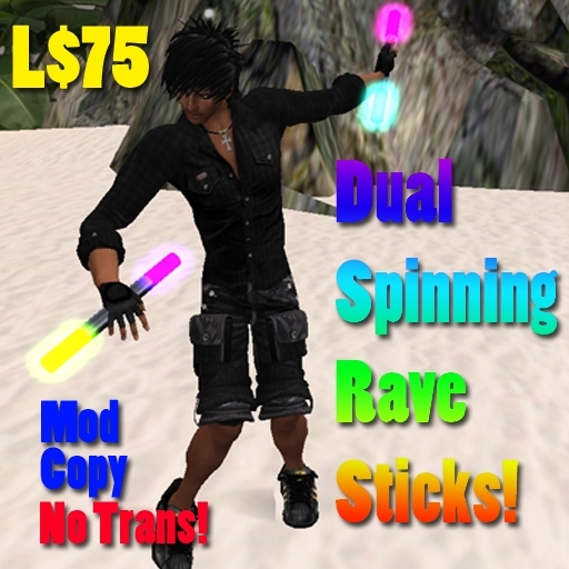 Dual Spinning Rave Sticks! (boxed)