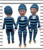 ❤ Pat A Kake Lucky Stripe Blue Jammies❤ 