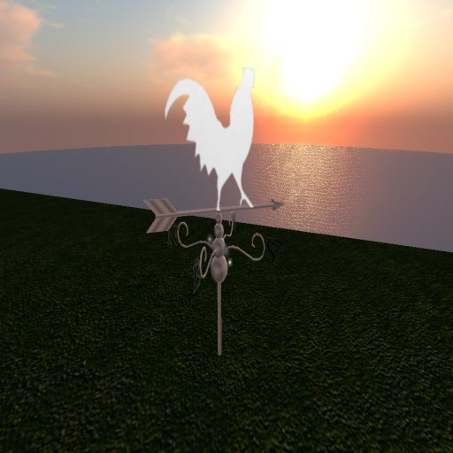 White Rooster Working Weathervane