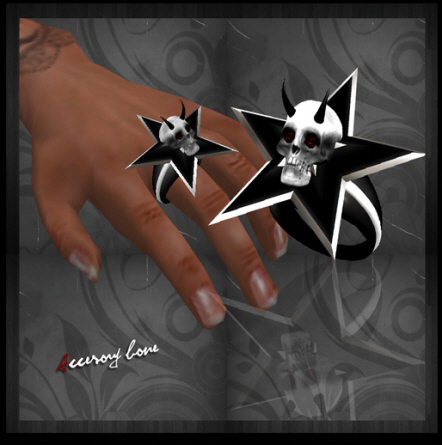 accessory bone A:B ring 011 star-7 (Skull)
