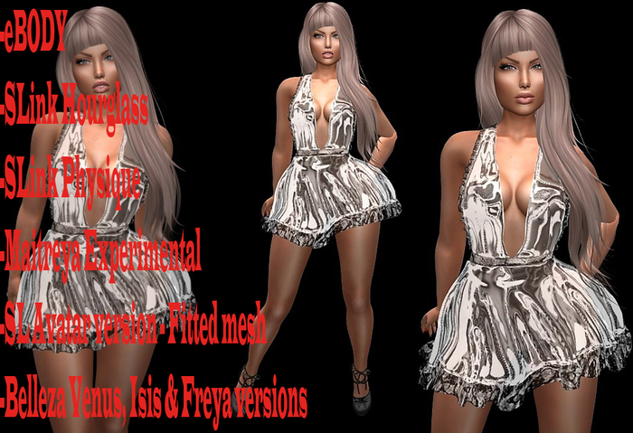 Dress with plastic effect