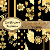 *Wallflowers* Black & Gold Floral