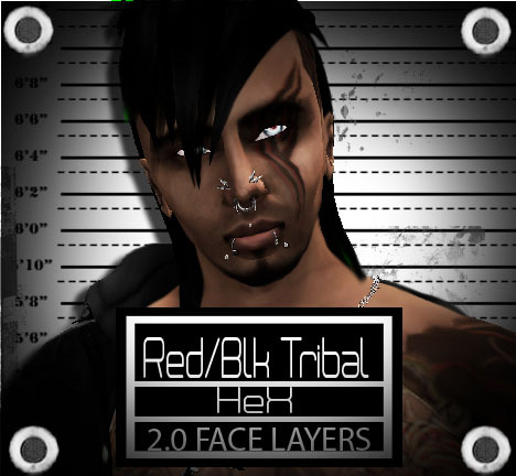 Face Tattoo ( Blk&Red TRIBAL ink)