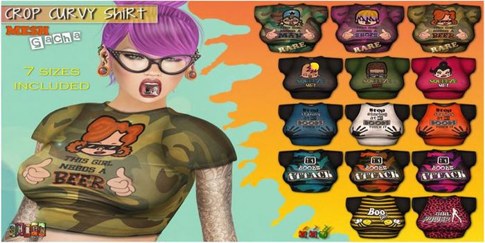 [ S H O C K ] Crop Curvy Shirt - Squeeze Me #2 [Boxed]